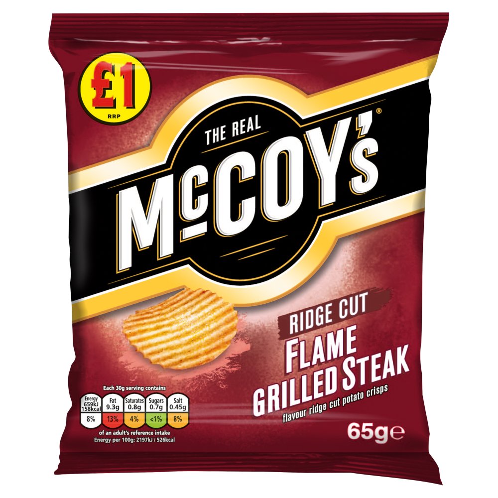 Flame Grilled Steak Flavour Potato Crisps 5000237130933 Dan s Goods